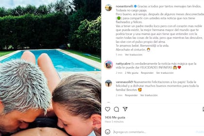 El posteo de Noe Antonelli para anunciar su segundo embarazo