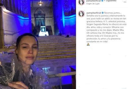 El posteo de Pampita una vez que llegó a la Basílica de Luján (Foto: Instagram/@pampitaoficial)