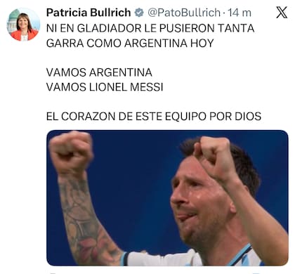 El posteo de Patricia Bullrich