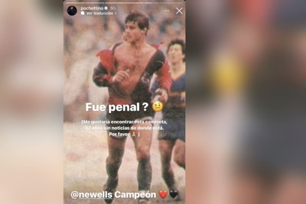 El posteo de Pochettino, con el que lanzó una búsqueda por una camiseta que él mismo había regalado. (@radio2rosario)