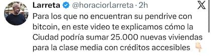 El posteo de Rodríguez Larreta