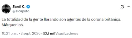 El posteo de Santiago Caputo, muy cercano a Milei