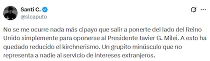 El posteo de Santiago Caputo tras las declaraciones de Alberto Fernández