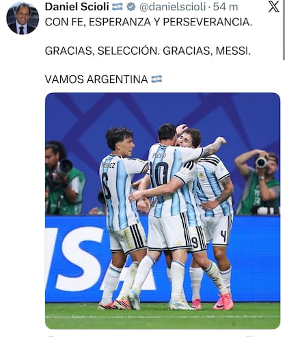 El posteo de Scioli tras el triunfo