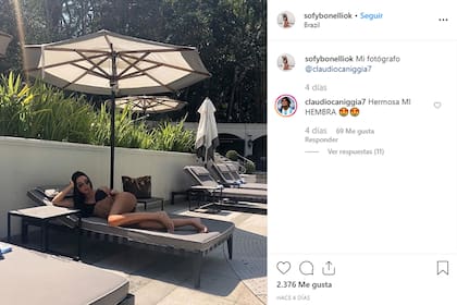El posteo de Sofía Bonelli y el picante comentario de Claudio Paul Caniggia