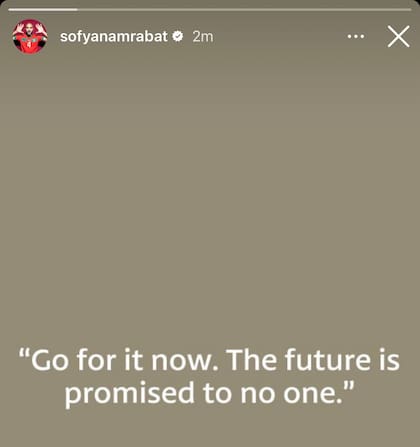 El posteo de Sofyan Amrabat en sus historias de Instagram; el mediocampista no se presentó al entrenamiento de Fiorentina