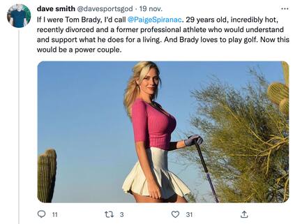 El posteo de un conocido comentarista deportivo sobre Paige Spinarac y Tom Brady