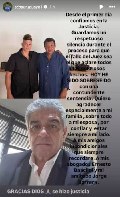 El posteo de uno de los exjugadores de Vélez absuelto por la Justicia tucumana tras una denuncia por abuso sexual.