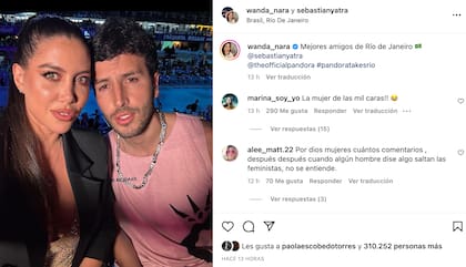 El posteo de Wanda Nara con Sebastian Yatra