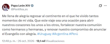 El posteo del Papa