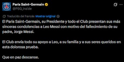 El posteo del PSG