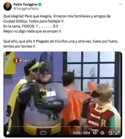 El posteo del Pablo Toviggino