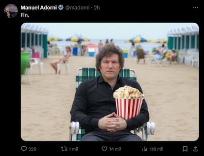 El posteo del vocero de la presidencia, Manuel Adorni, sobre Pepe Albistur