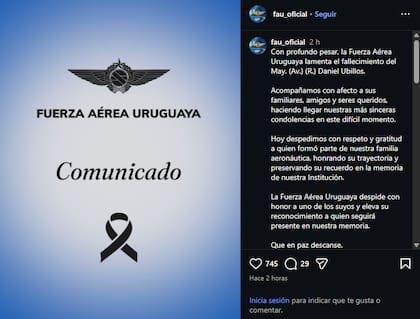 El posteo despedida del piloto fallecido
