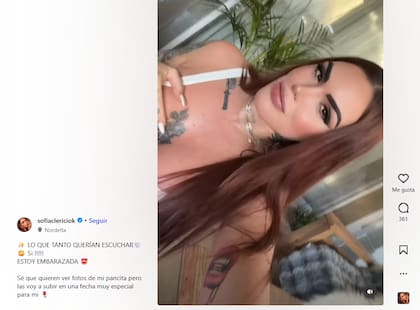 El posteo donde Clerici anunció su maternidad