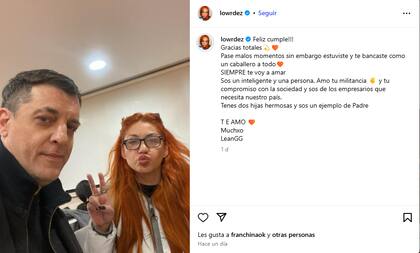 El posteo en el que la cantante de Bandana saludó a Leandro García Gómez por su cumpleaños
