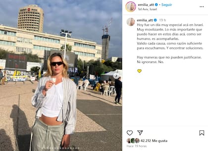 El posteo estremecedor de Emilia Attias tras su visita a un memorial en Tel Aviv