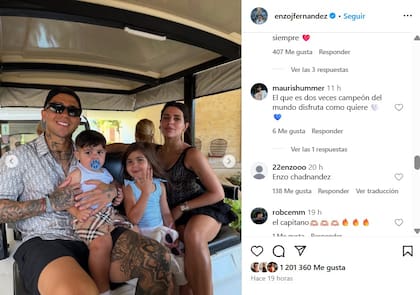 El posteo familiar de Enzo Fernández en México