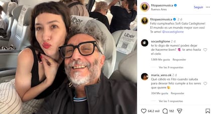 El posteo que desató rumores de romance entre Sofía Gala y Fito Páez