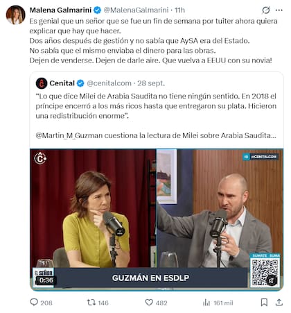 El posteo que hizo Galmarini