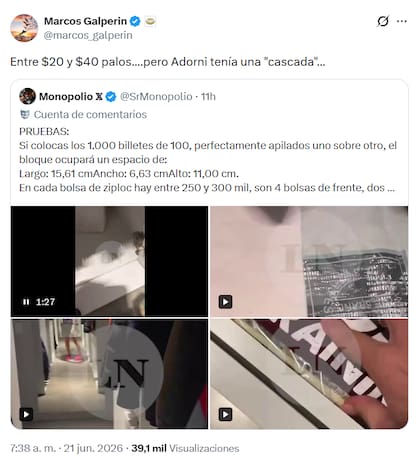 El posteo que hizo Galperin