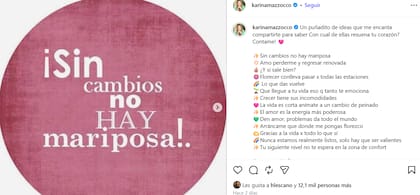 El posteo que hizo Karina Mazzocco antes de cambiar el tono de su pelo