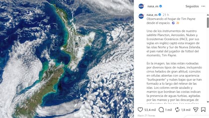 El posteo que la NASA le dedicó a Tim Payne