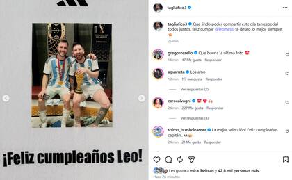 El posteo que le dedicó Tagliafico a Messi por su cumpleaños