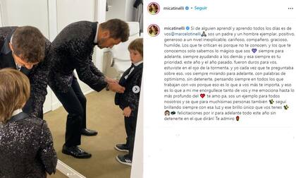 El posteo que Mica le dedicó a Marcelo Tinelli (Foto: Captura Instagram/@micatinelli)