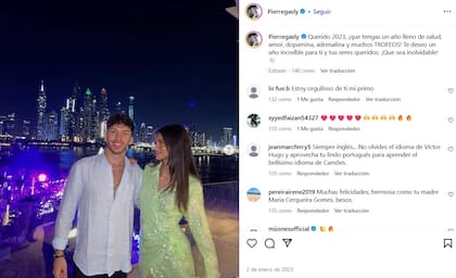 El posteo que oficializó el romance entre Gasly y Cerqueira Gomes