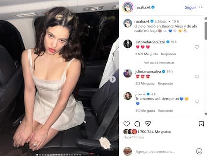 El posteo que resumió la estadía de Rosalía en la Argentina
