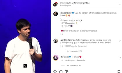 El posteo viral de Mike Chouhy en su cuenta de Instagram