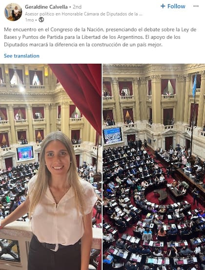 El postero de Calvella en LinkedIn.