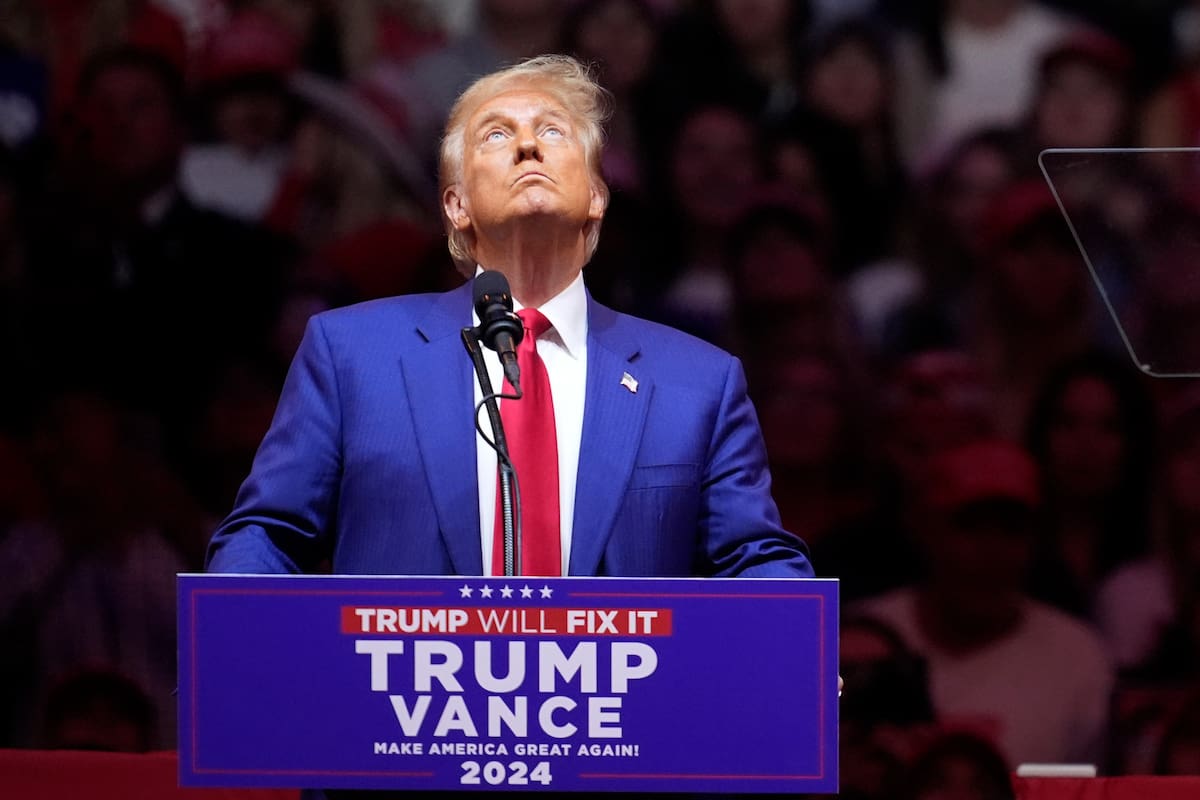 El postulante a presidente Donald Trump en un acto en el Madison Square Garden, de Nueva York, en los últimos días de la campaña electoral de Estados Unidos.