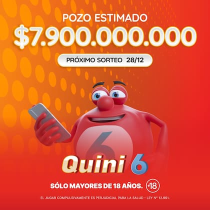 El pozo del Quini 6 en el sorteo de este domingo 28 de diciembre
