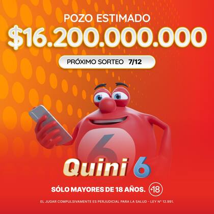 El pozo del Quini 6 para este domingo 7 de diciembre