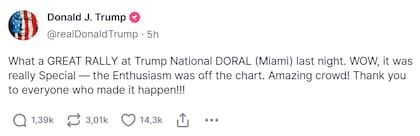 El precandidato republicano valoró al público que lo acompañó en su presentación en Doral