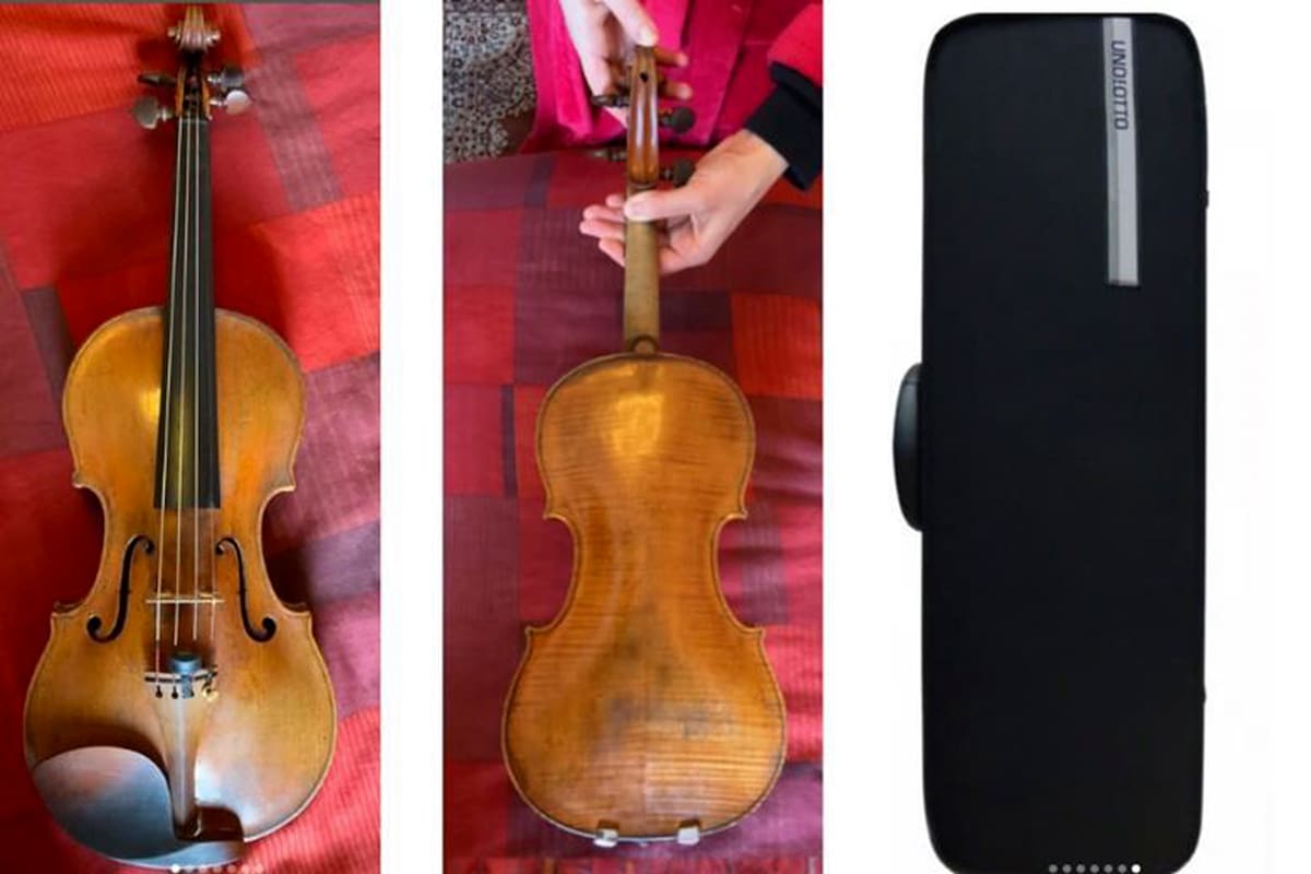 El preciado instrumento y su estuche, un conjunto de varios miles de dólares