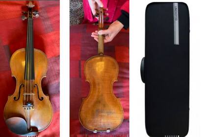 El preciado instrumento y su estuche, un conjunto de varios miles de dólares