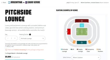 El precio de la entrada para el encuentro de Argentina - Cabo Verde
Foto: captura de pantalla FIFA