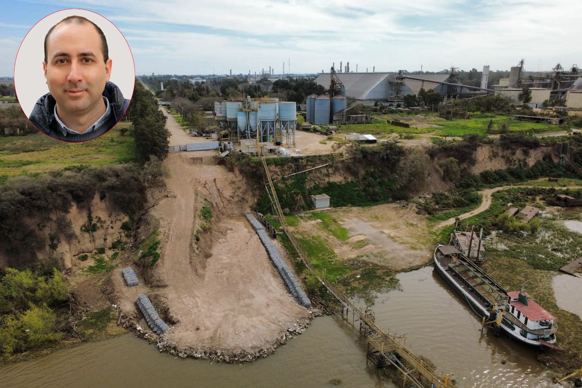 El predio de la empresa Sanabria SRL, que está ligada a Fernando Cerimedo, con una bajada clandestina al Río Paraná