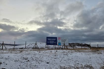 El predio donde se construye la base Naval Integrada de Ushuaia