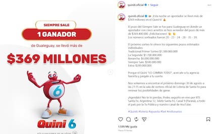 El premio del Quini 6