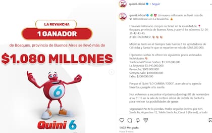 El premio del Quini 6