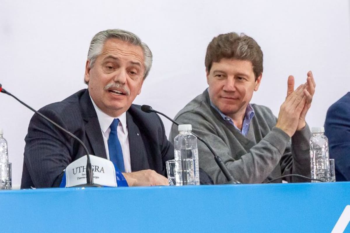 El presidente Alberto Fenández junto a Gustavo Melella, gobernador de Tierra del Fuego