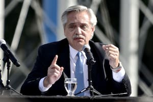 El presidente Alberto Fernández al dar inicio a las obras de la ampliación de las plantas potabilizadoras en Santa Fe
