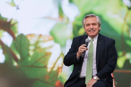 El presidente Alberto Fernández ayer en el acto por la promulgación de la Ley de Educación Ambiental Integral (EAI)