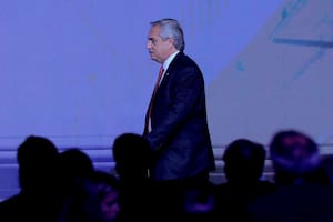 El presidente Alberto Fernández, durante la convención anual de la Cámara Argentina de la Construcción