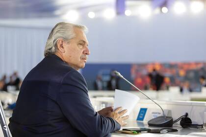 El presidente Alberto Fernández durante la cumbre del G-20 en Roma