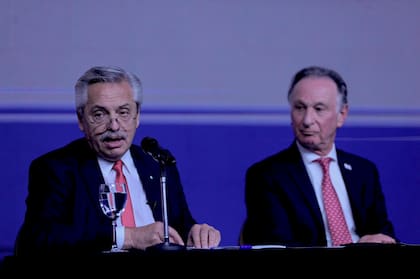 El presidente Alberto Fernández durante su intervención